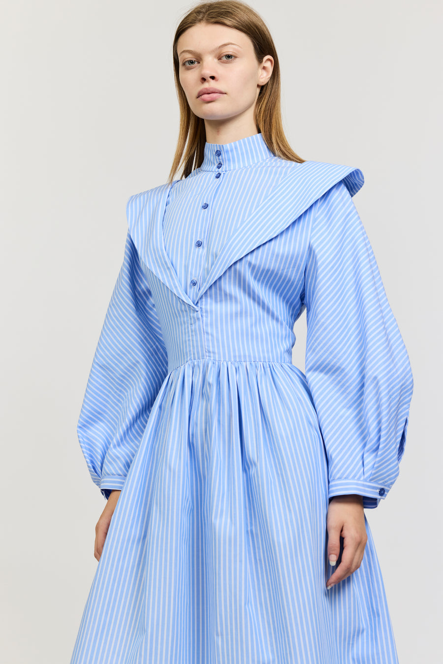 Elsa Dress in Blue Stripe