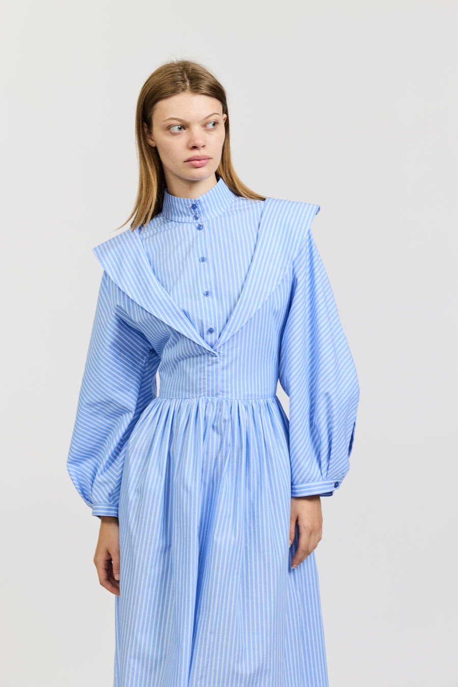 Elsa Dress in Blue Stripe