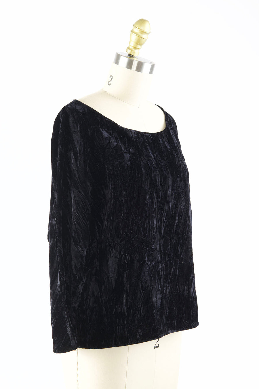 Erin Top in Black Crushed Velvet