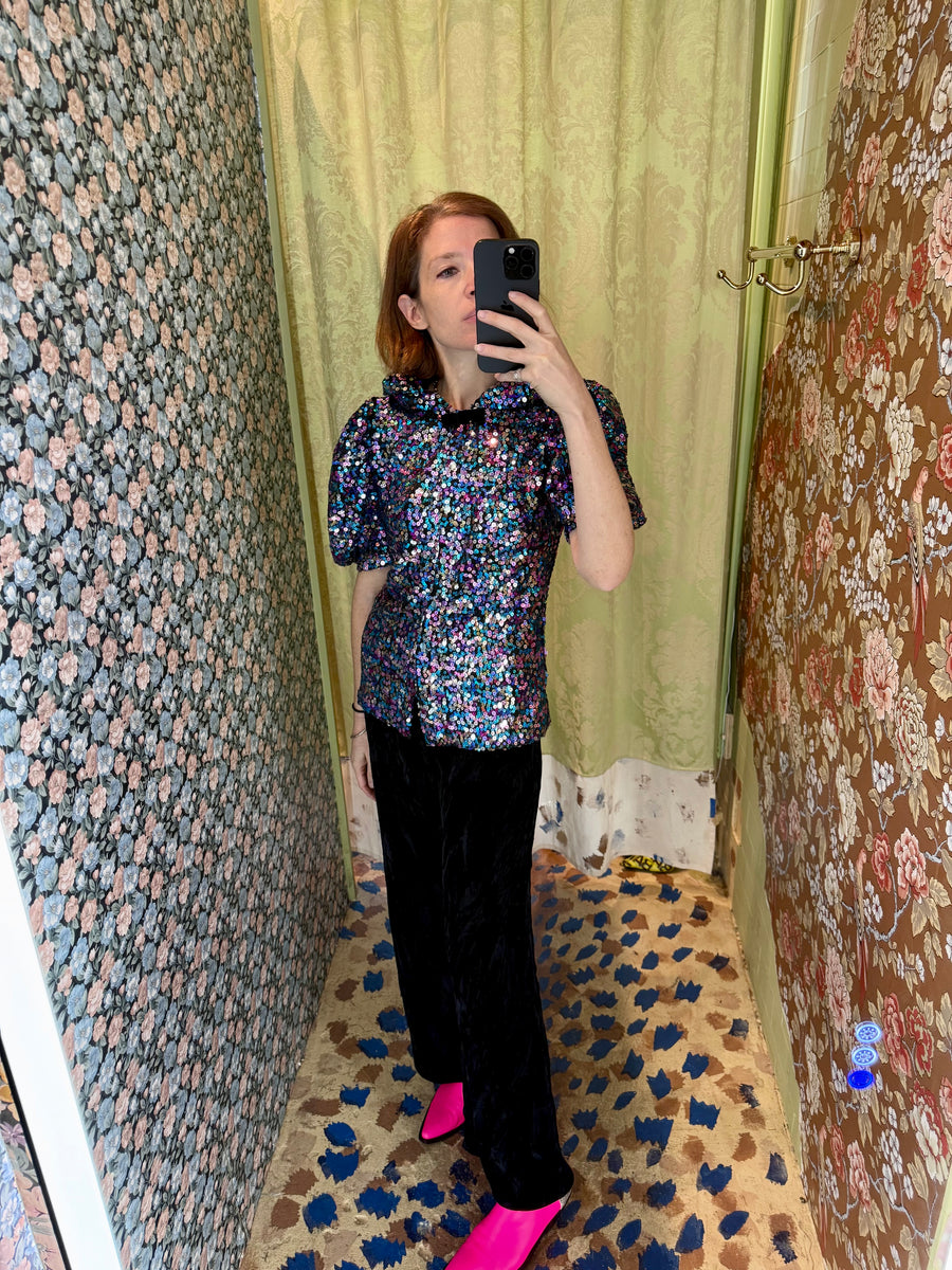 Lou Blouse in Multicolor Sequins