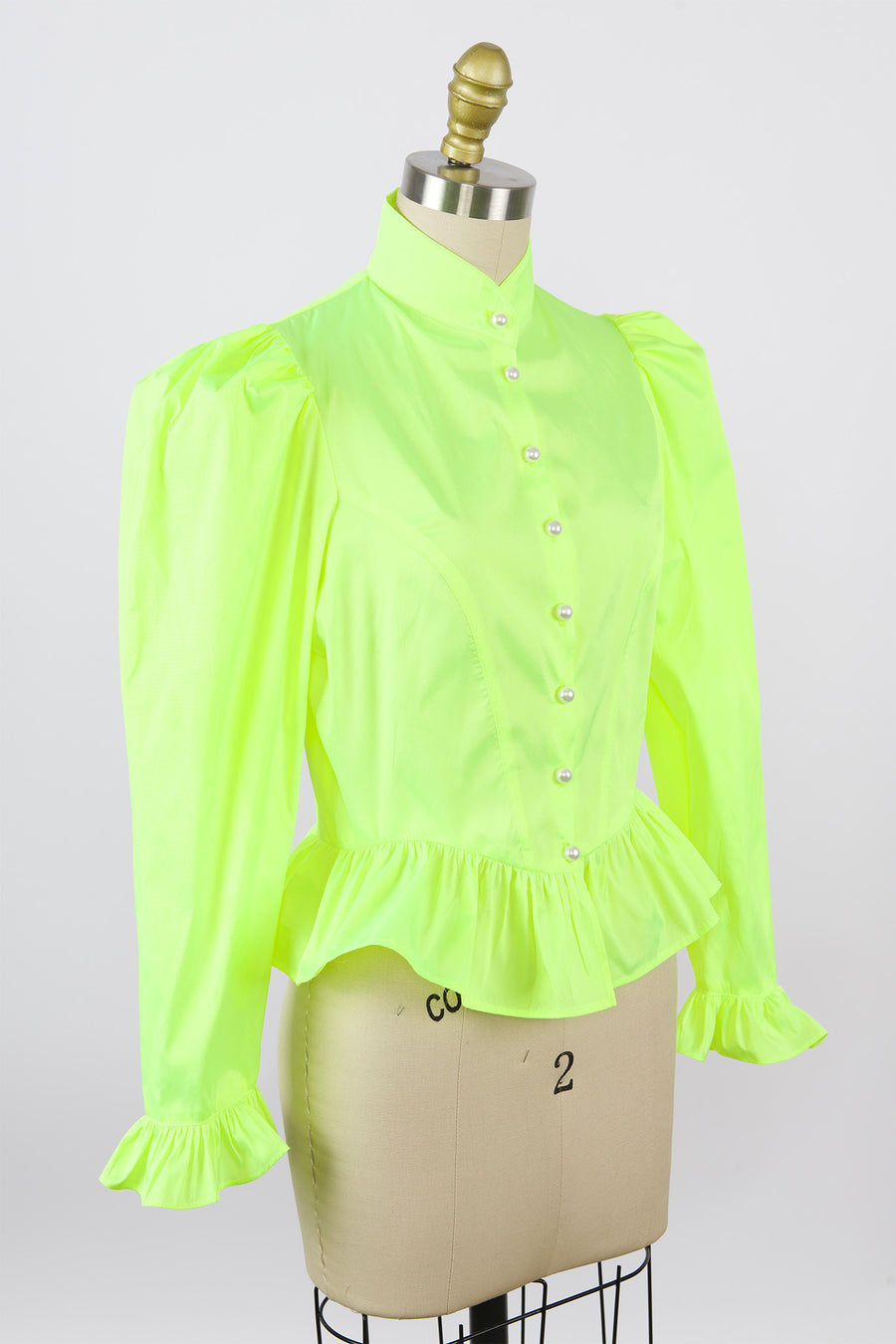 Grace Blouse in Neon Yellow Taffeta