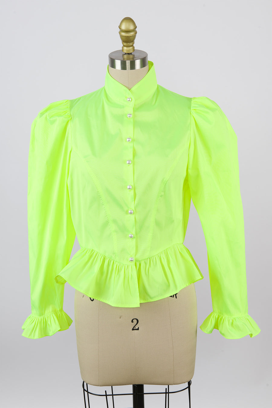 Grace Blouse in Neon Yellow Taffeta