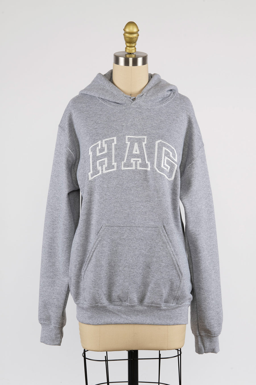 Grey embroidered hoodie best sale