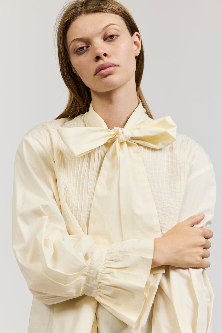 Iris Shirt in Ivory Cotton Poplin