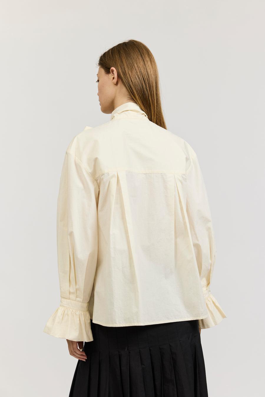 Iris Shirt in Ivory Cotton Poplin