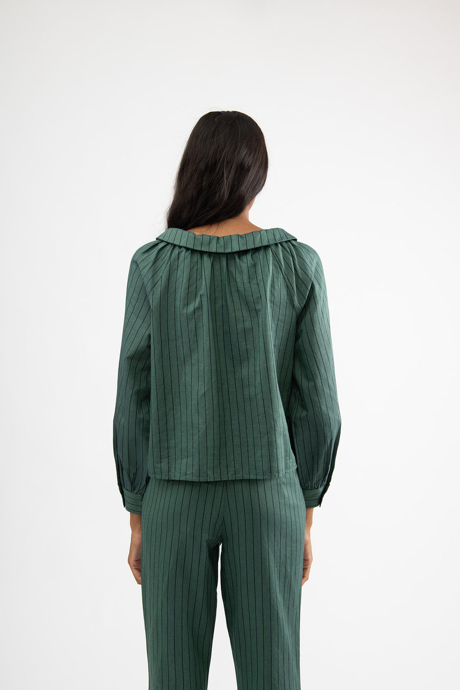 Josie Top in Green Stripe