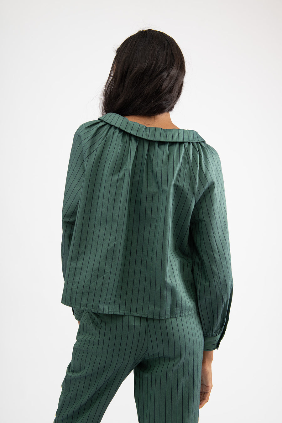 Josie Top in Green Stripe