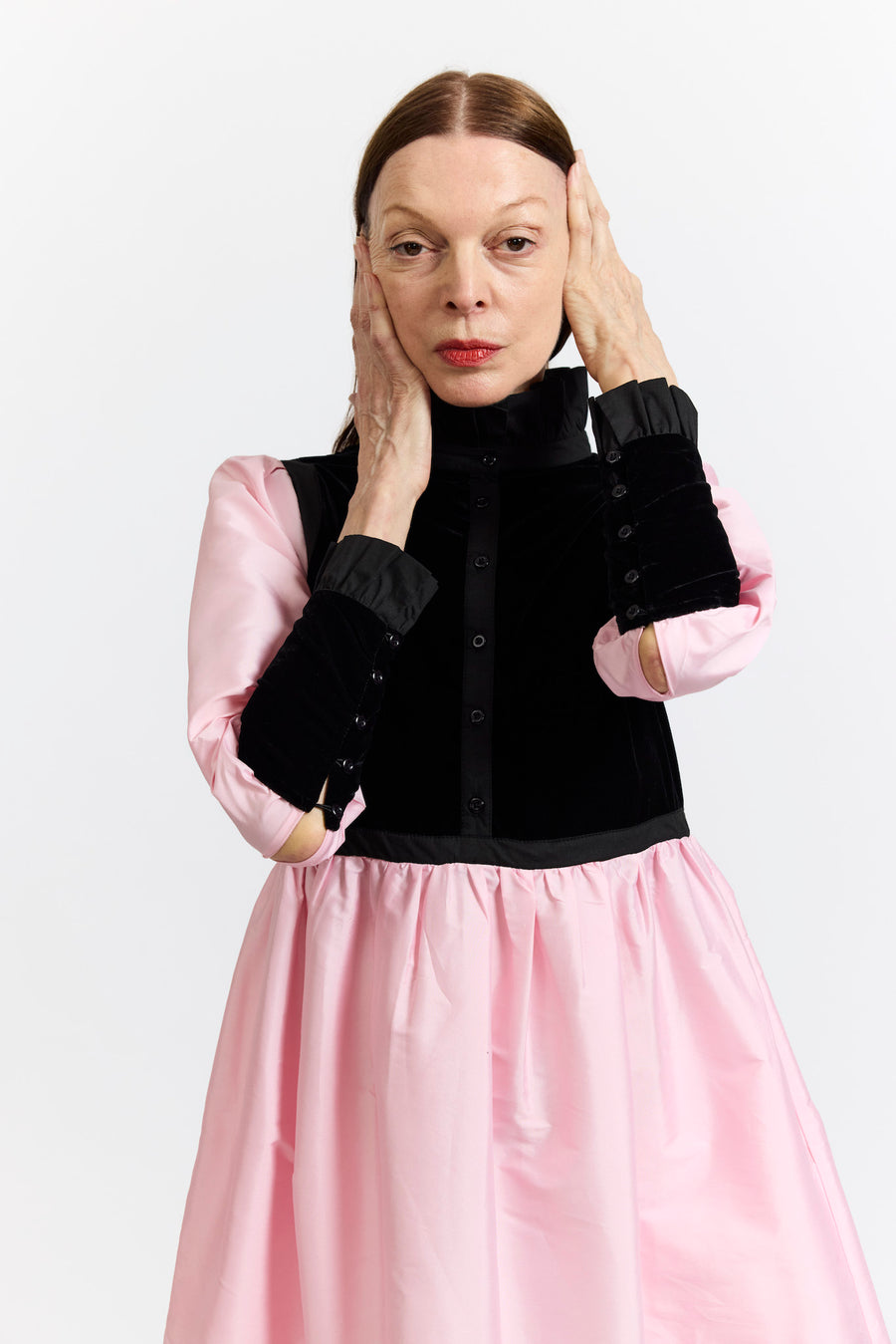 batsheva pink dress Kavita Dress in Pink Taffeta 00