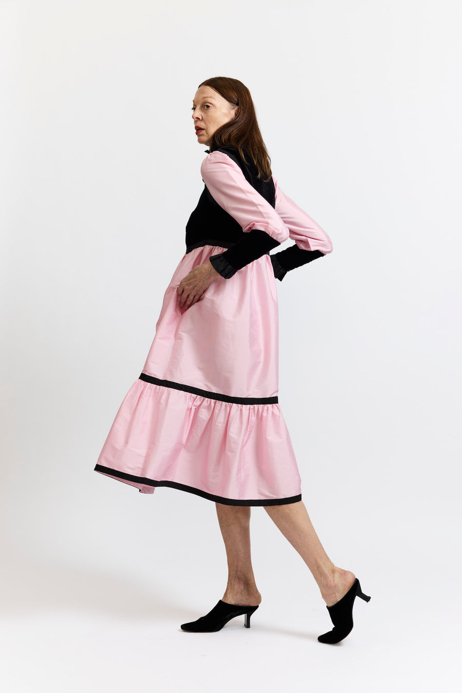 BATSHEVA - Kavita Dress in Pink Taffeta