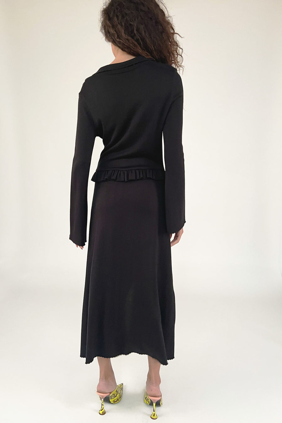 Sample Sale Black Knit Drop Waist Dress