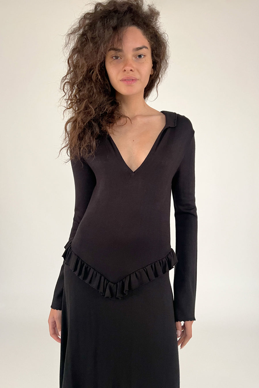 Sample Sale Black Knit Drop Waist Dress