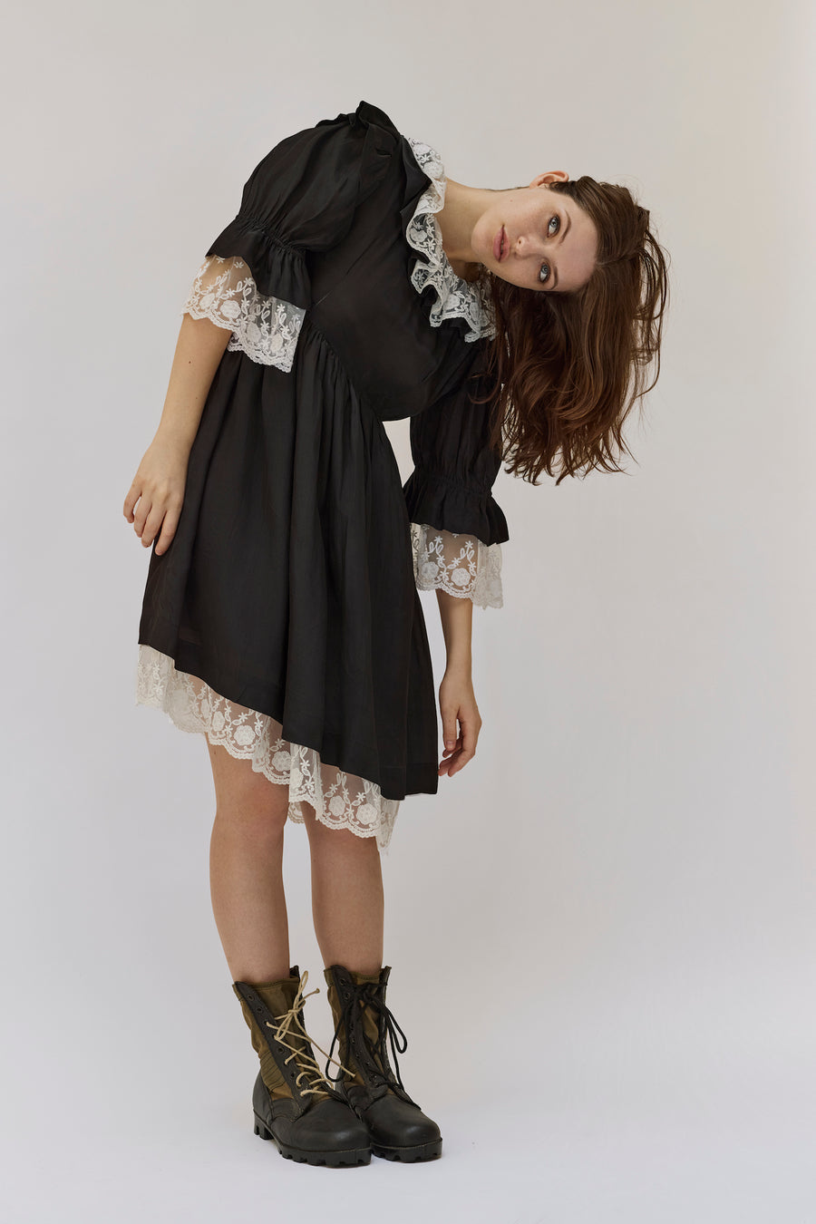 Chamomile Dress in Black Voile