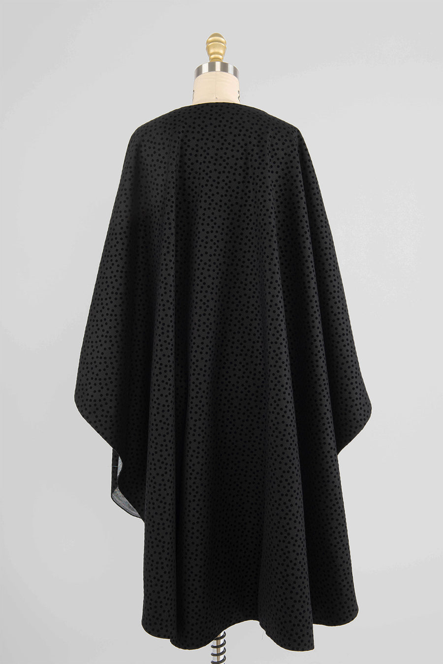 Shirley Cape in Black Flocked Wool