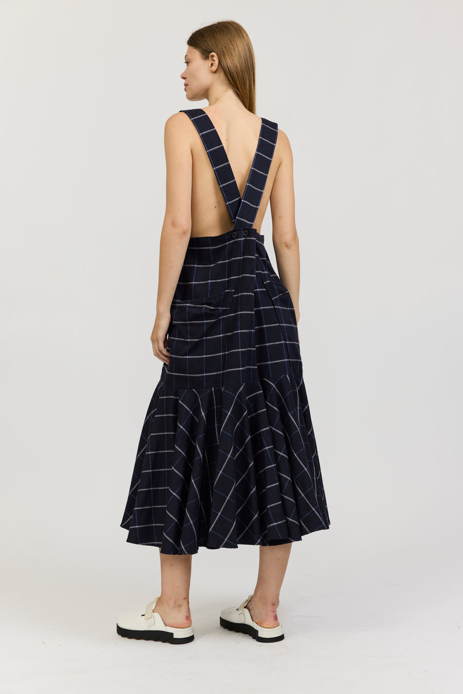 Meredith Dress in Black Check Flannel