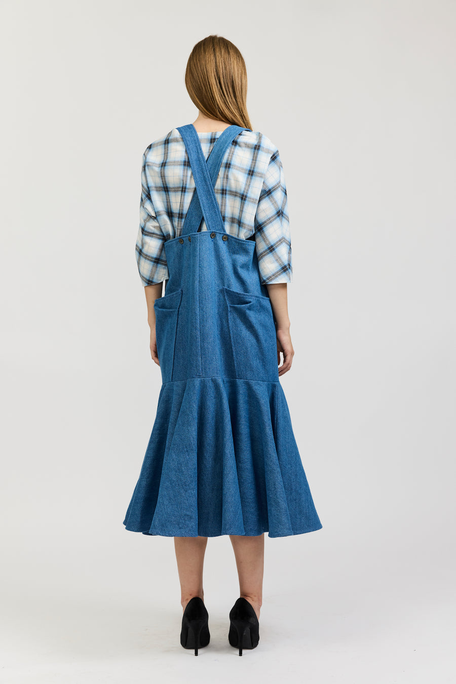 Meredith Dress in Medium Blue Denim