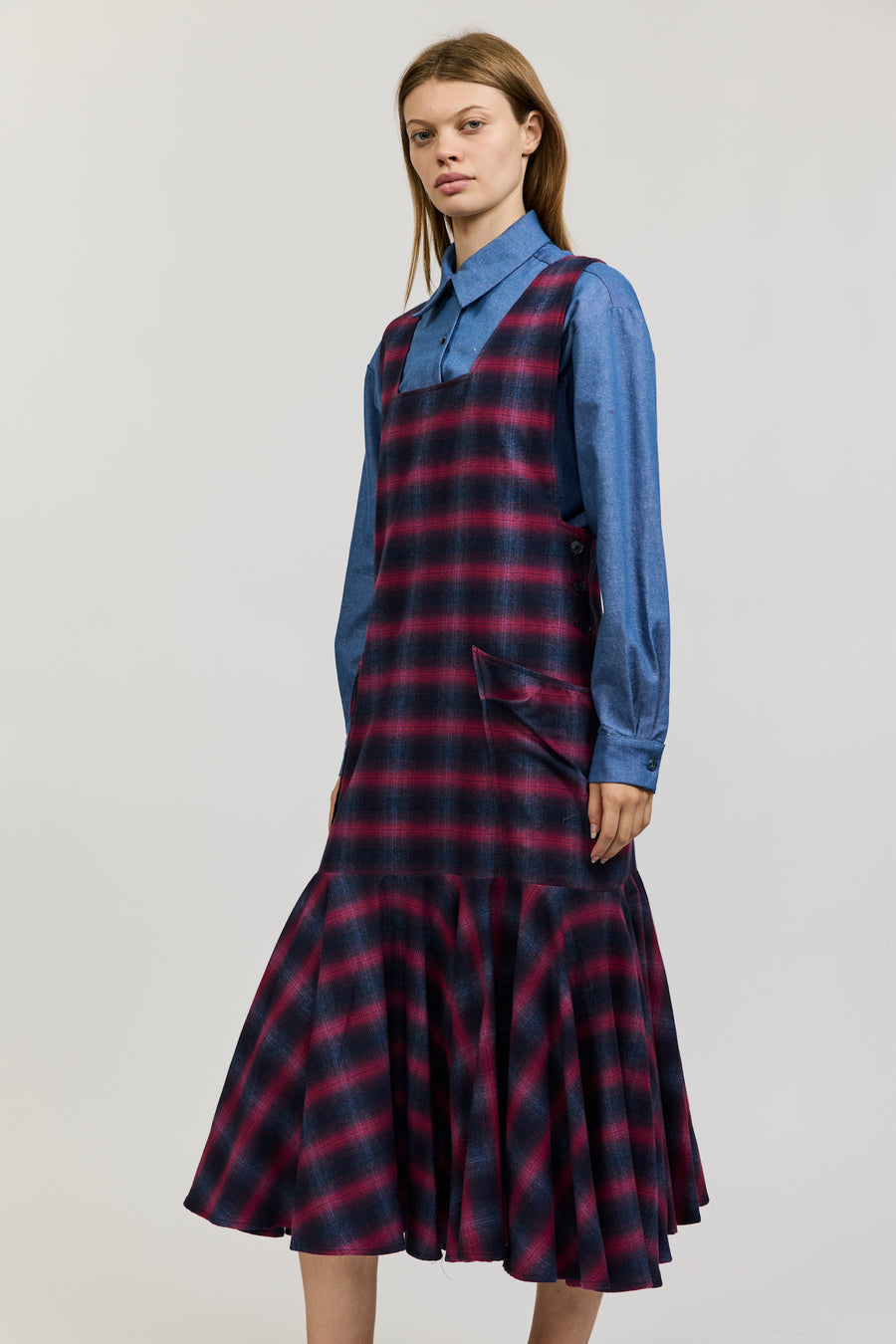 Meredith Dress in Plaid Flannel