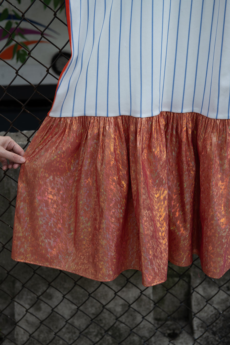 BATSHEVA - One-of-a-Kind Vintage Mets Jersey Lamé Dress