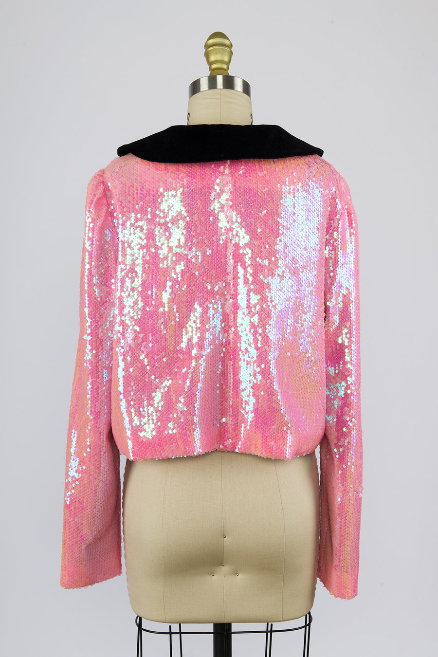 Peter Pan Coat in Pink Sequin