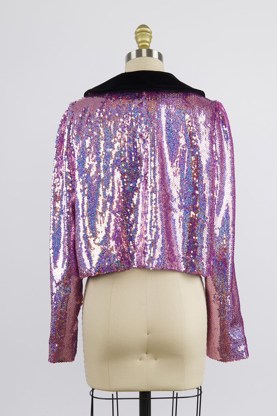 Peter Pan Coat in Purple Sequin