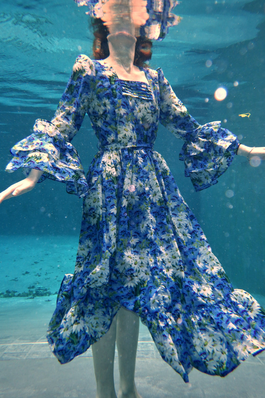 Batsheva x Laura Ashley Waverly midi dress - Blue