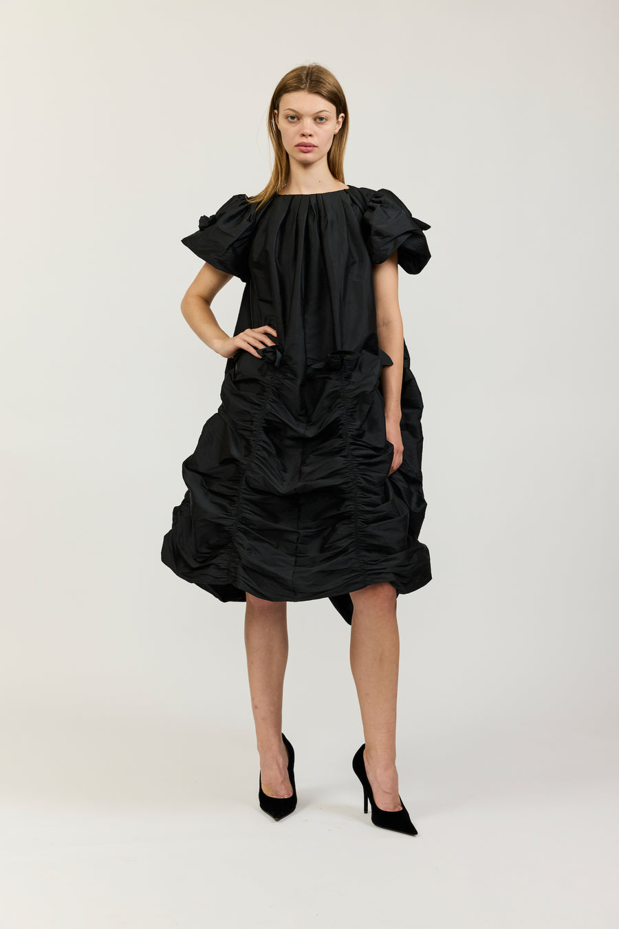 Rosie Dress in Black Taffeta