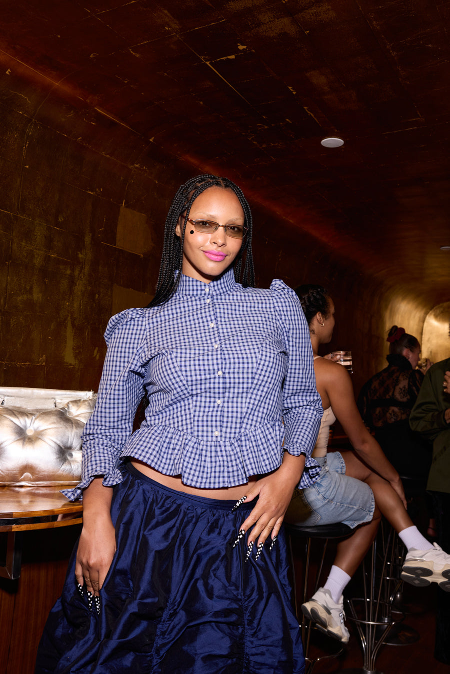 Grace Blouse in Blue Tartan