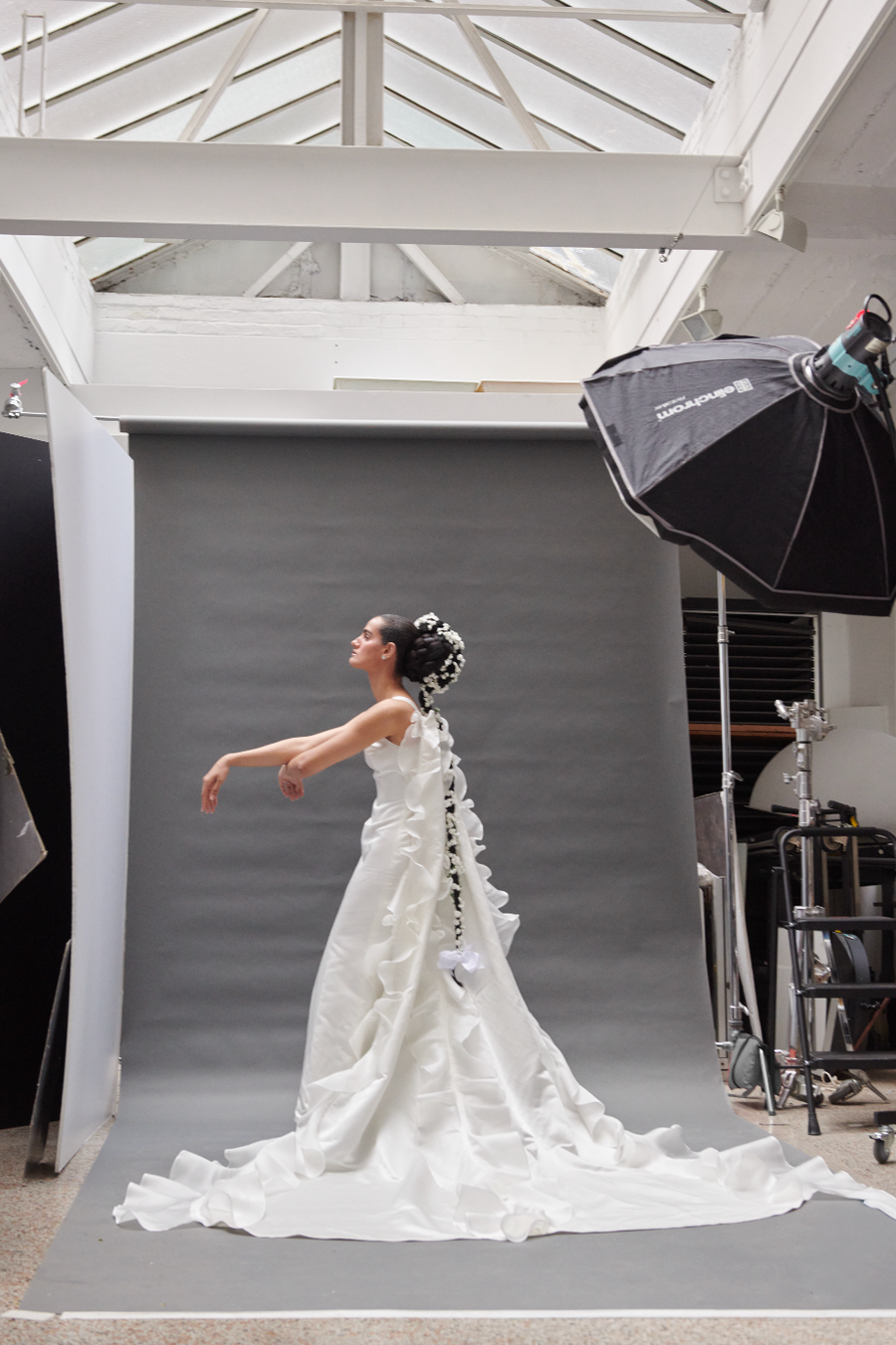 Dust Ruffle Train Bridal Removable Ruffle Train - Silk Duchess Satin | BATSHEVA