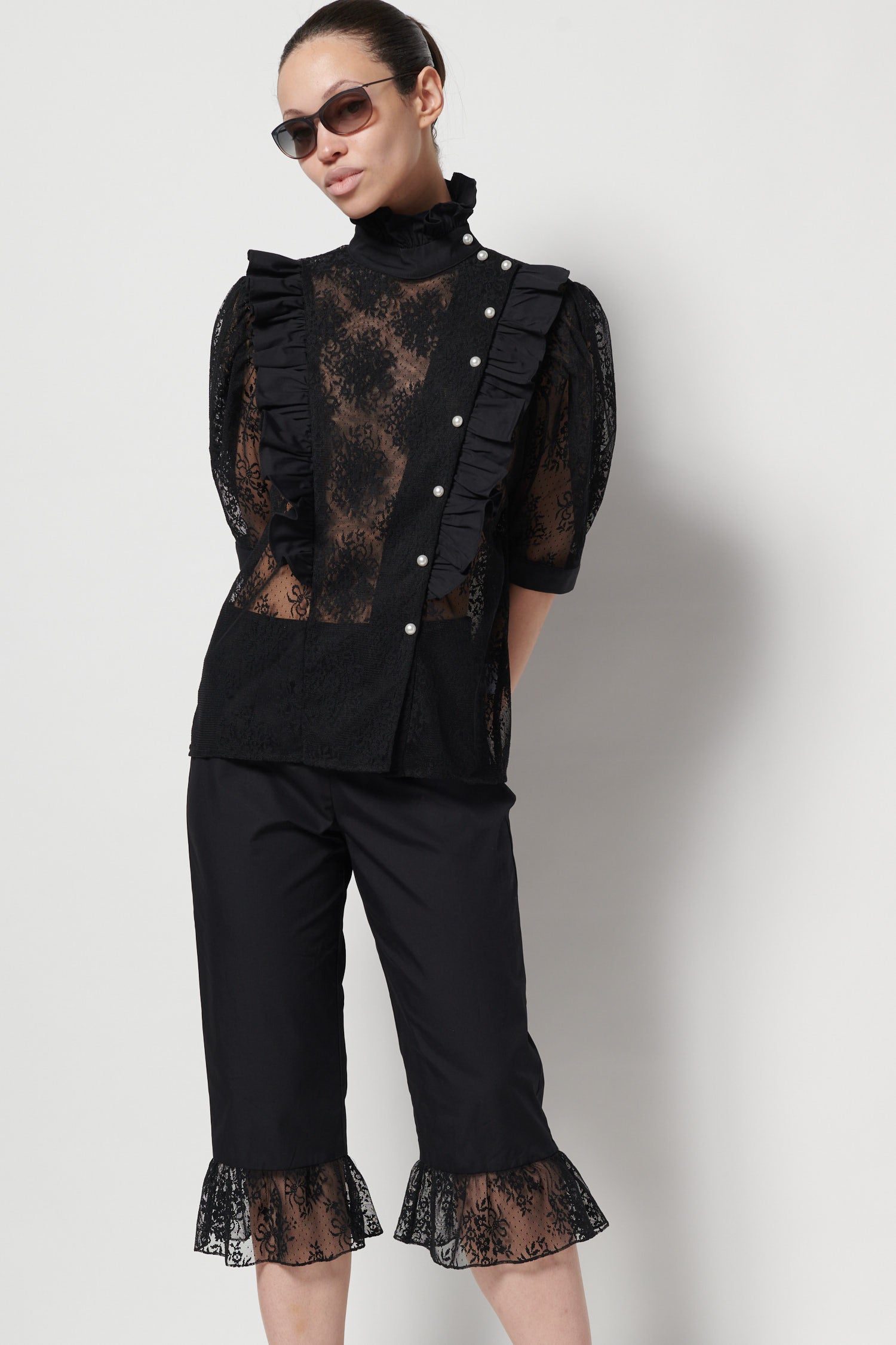 Abby Bloomers in Black With Lace Ruffle – BATSHEVA