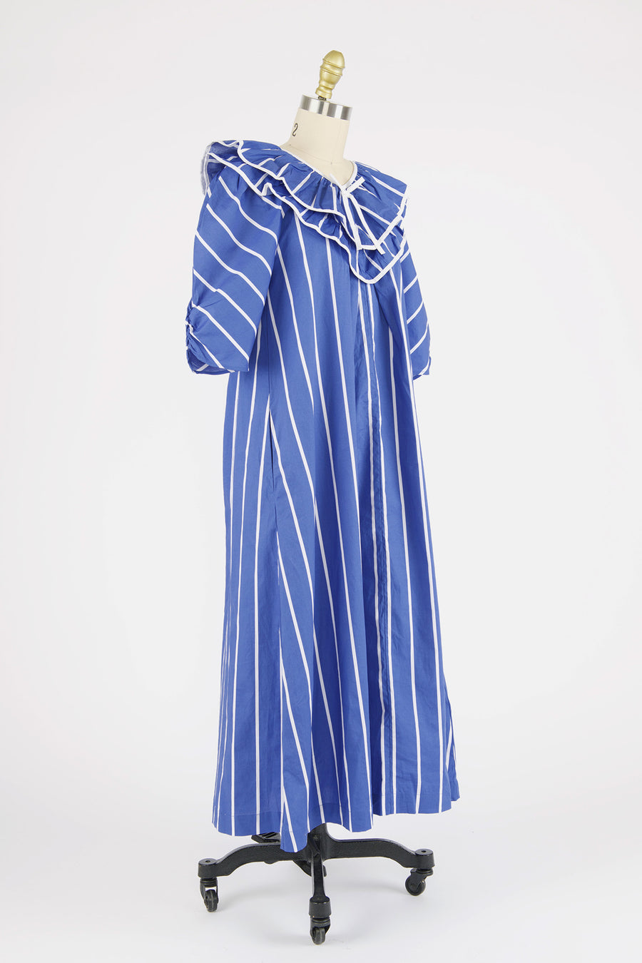 Victoria Housedress in Blue and White Stripe