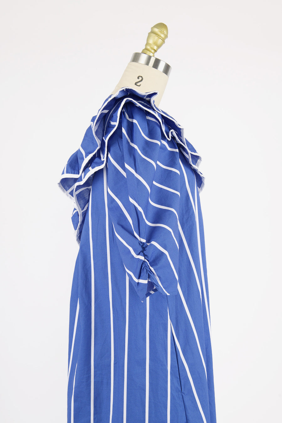 Victoria Housedress in Blue and White Stripe