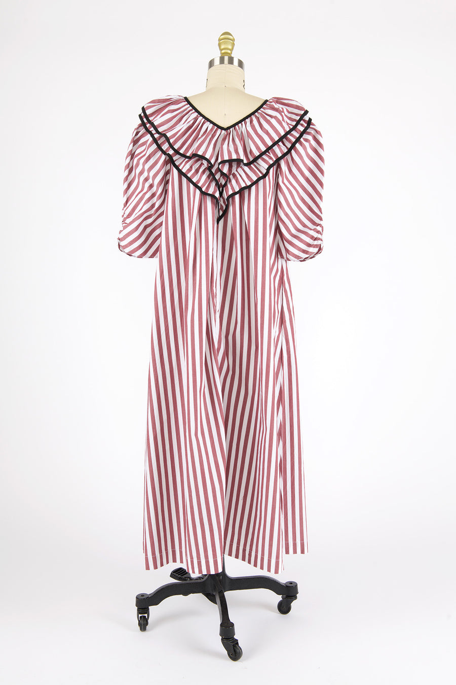 Victoria Housedress in Burgundy Stripe