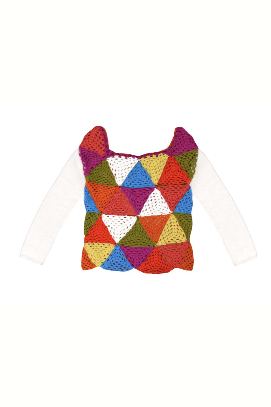 Sample Sale Vivien Crochet Sweater in Multi Triangle