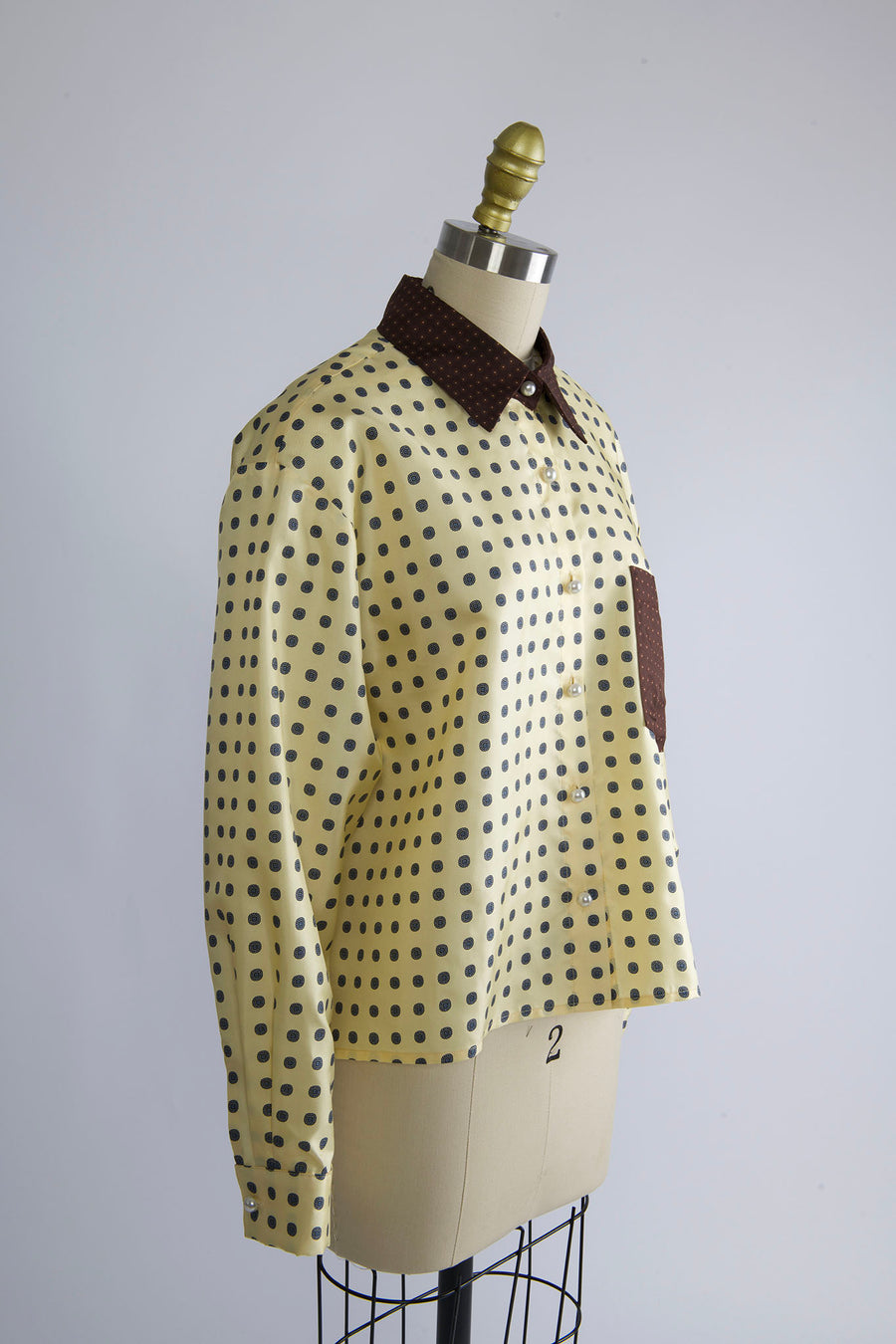 Button Up Shirt in Vintage Men's Lining Fabrics