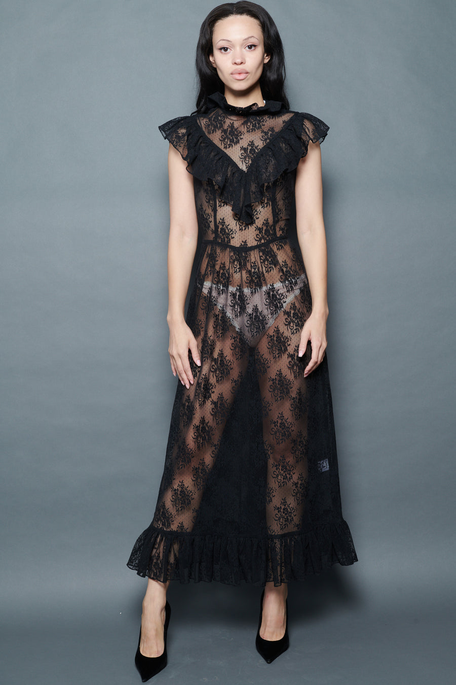 Caroline Dress in Black Lace