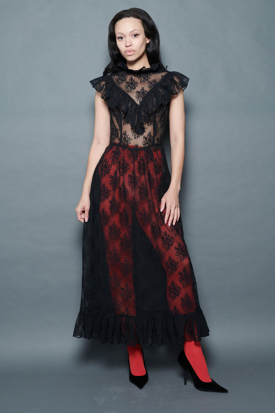 Caroline Dress in Black Lace