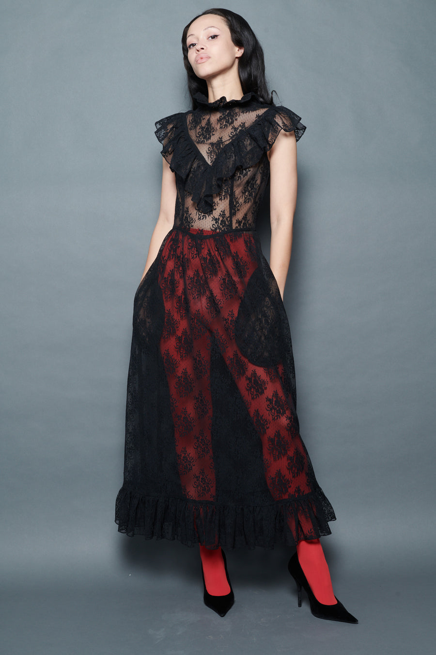 Caroline Dress in Black Lace
