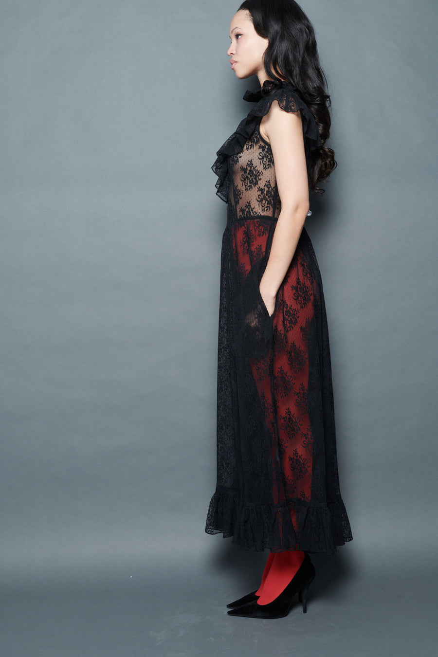 Caroline Dress in Black Lace