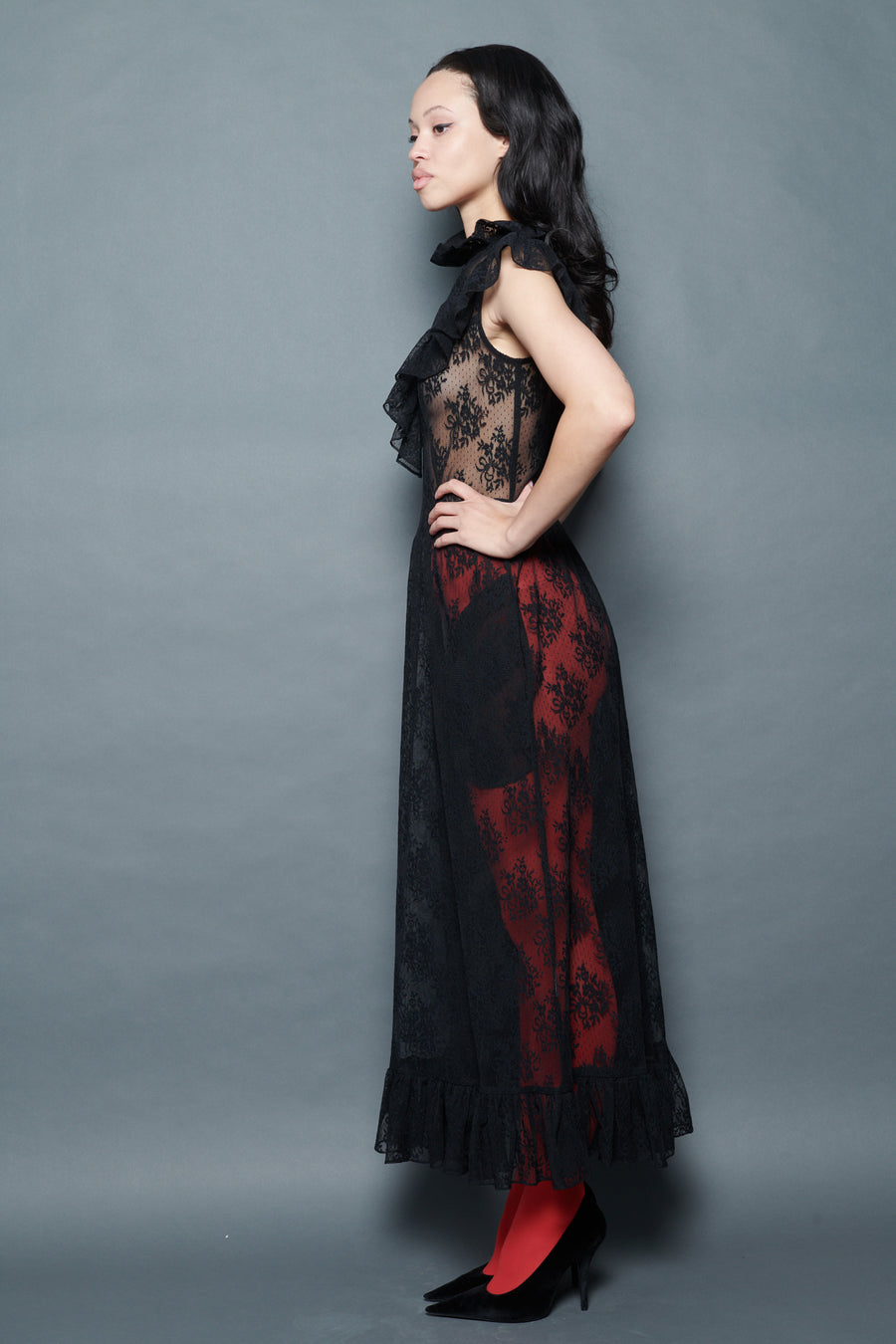 Caroline Dress in Black Lace