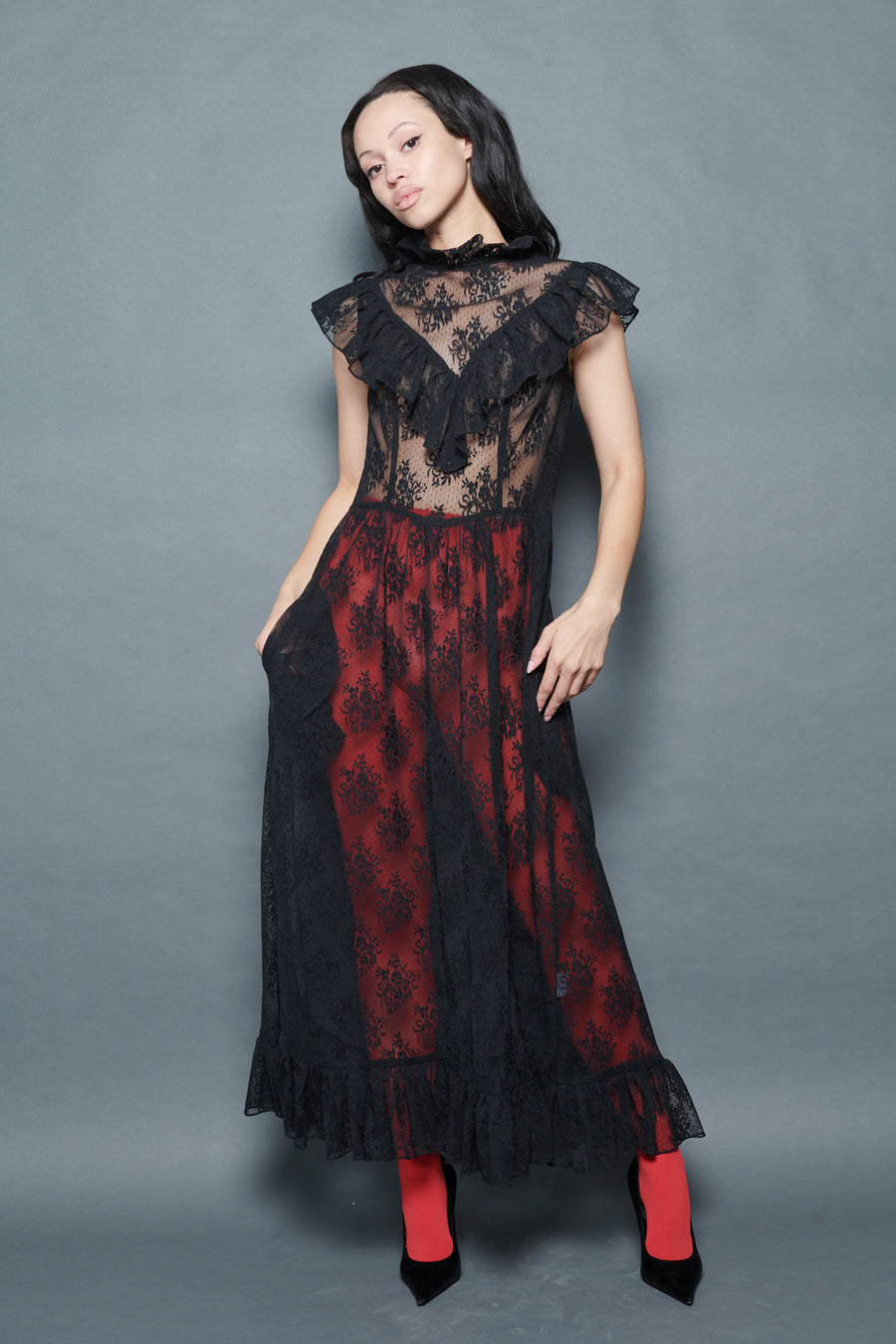Caroline Dress in Black Lace