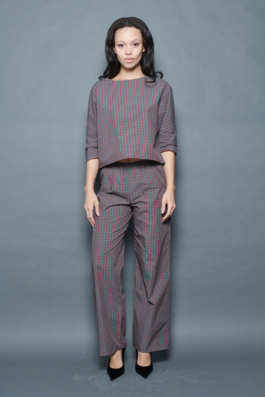 Erin Pant in Burgundy Tartan