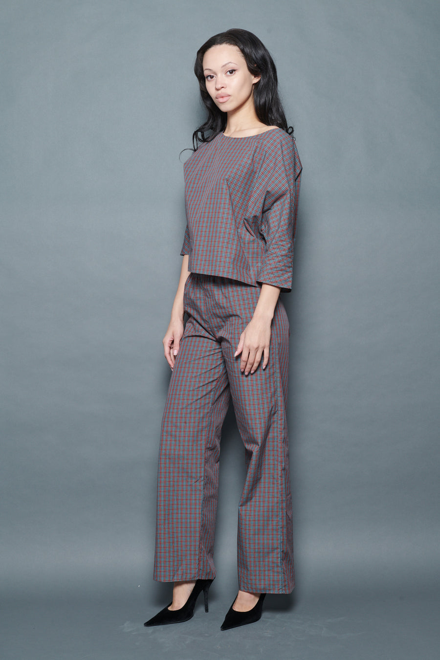 Erin Pant in Burgundy Tartan