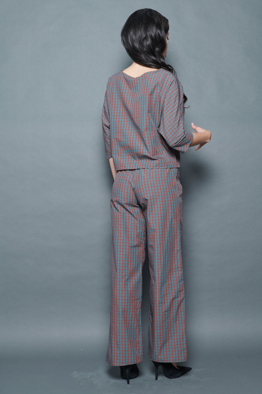 Erin Pant in Burgundy Tartan