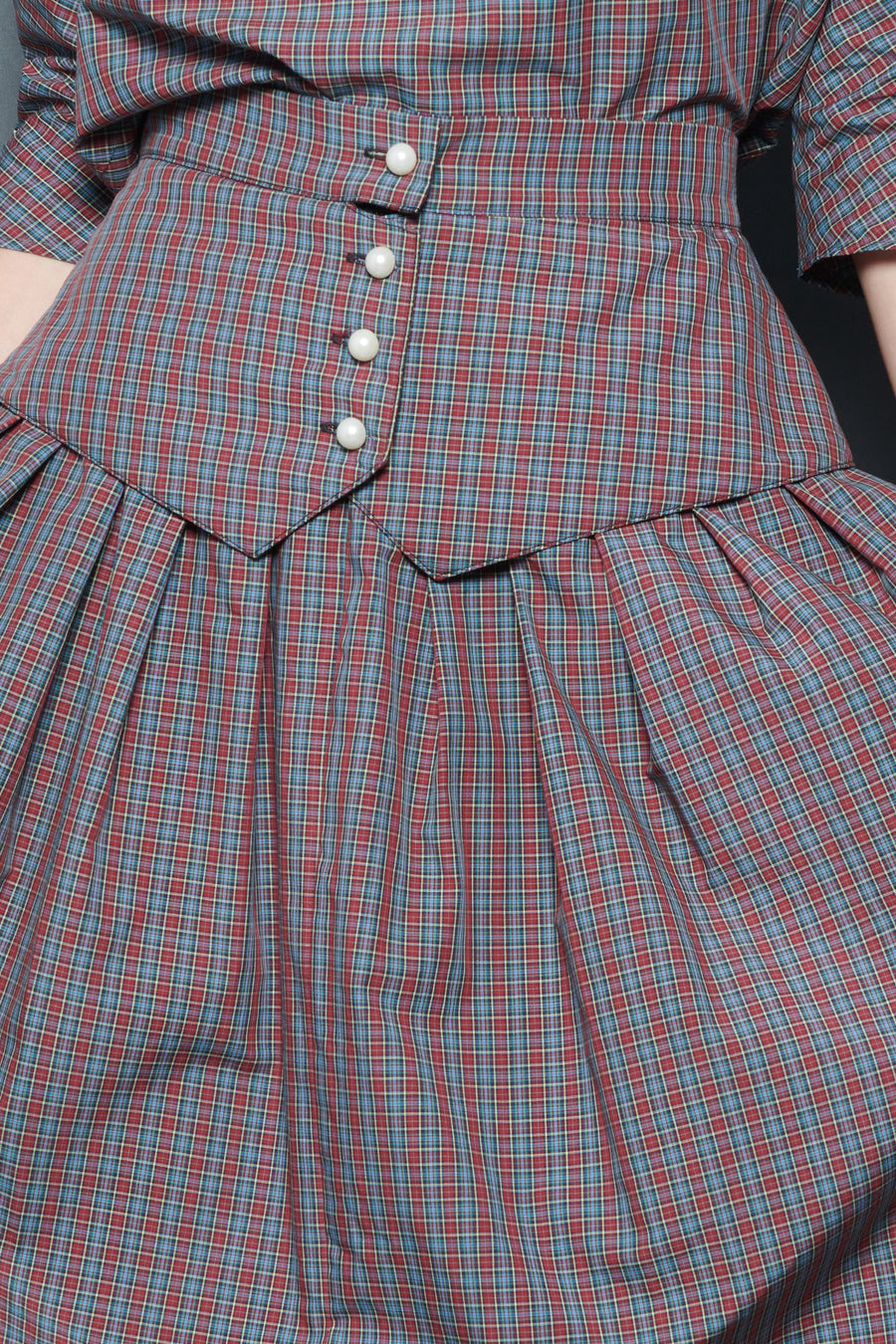 Landa Skirt in Burgundy Tartan