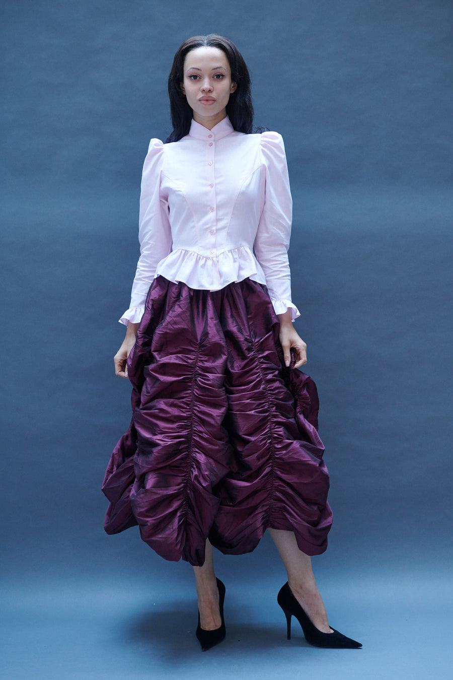 Anja Skirt in Merlot Taffeta