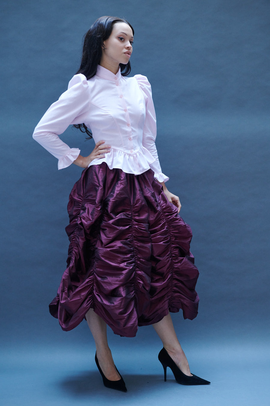 Grace Blouse in Pink Cotton Oxford