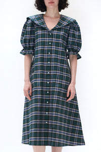 Sailor Snap Housedress in Green Plaid – BATSHEVA