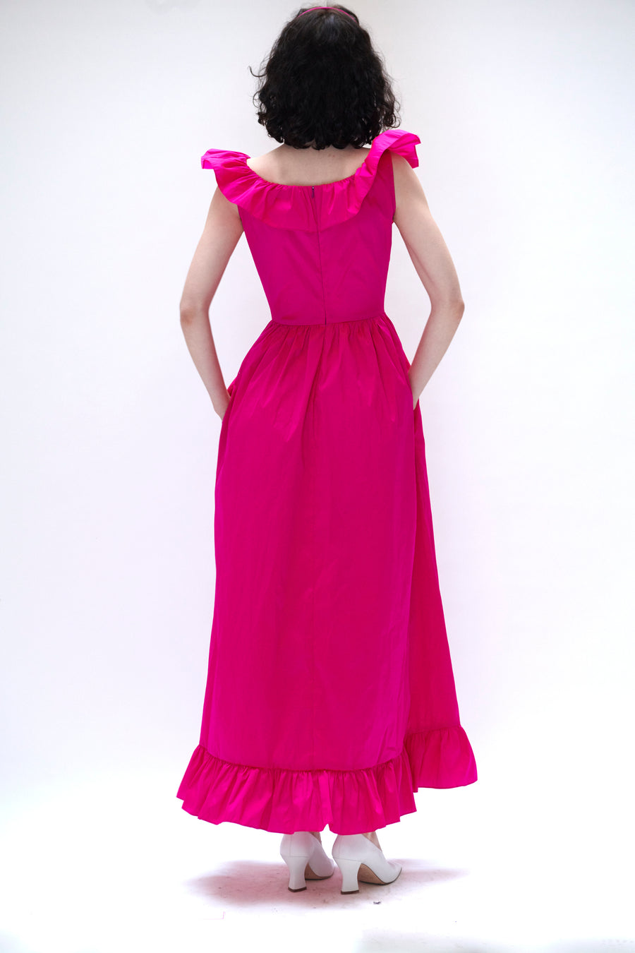 Celia Dress in Fuschia Taffeta – BATSHEVA