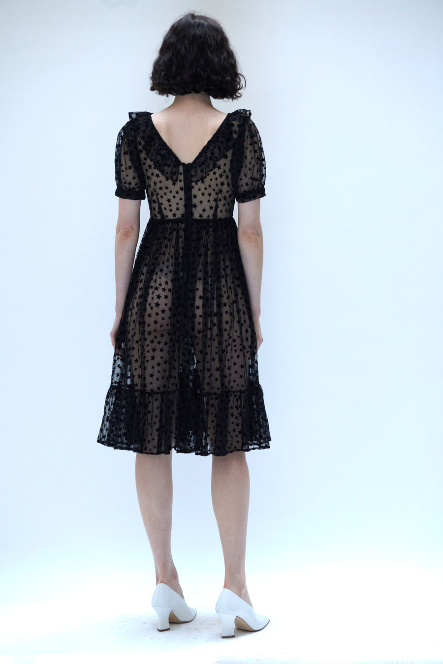 batsheva black dress Batsheva Puff-sleeve Floral-print Dress