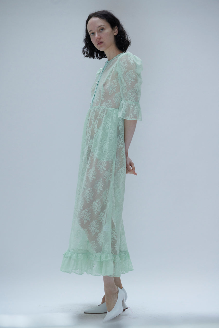 mint green lace maxi dress A-LINE SPAGHETTI STRAPS GLITTER LACE MAXI DRESS IN MINT