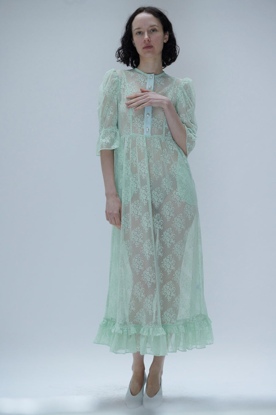 Ella Dress in Mint Lace